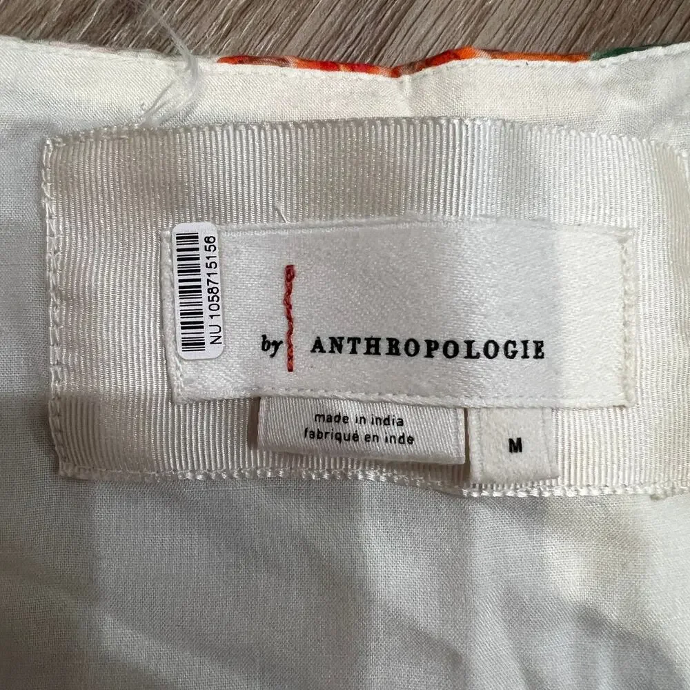 ANTHROPOLOGIE Women's The Katerina V-Neck Button-Front Dress Size M In Neutral - Picture 10 of 11